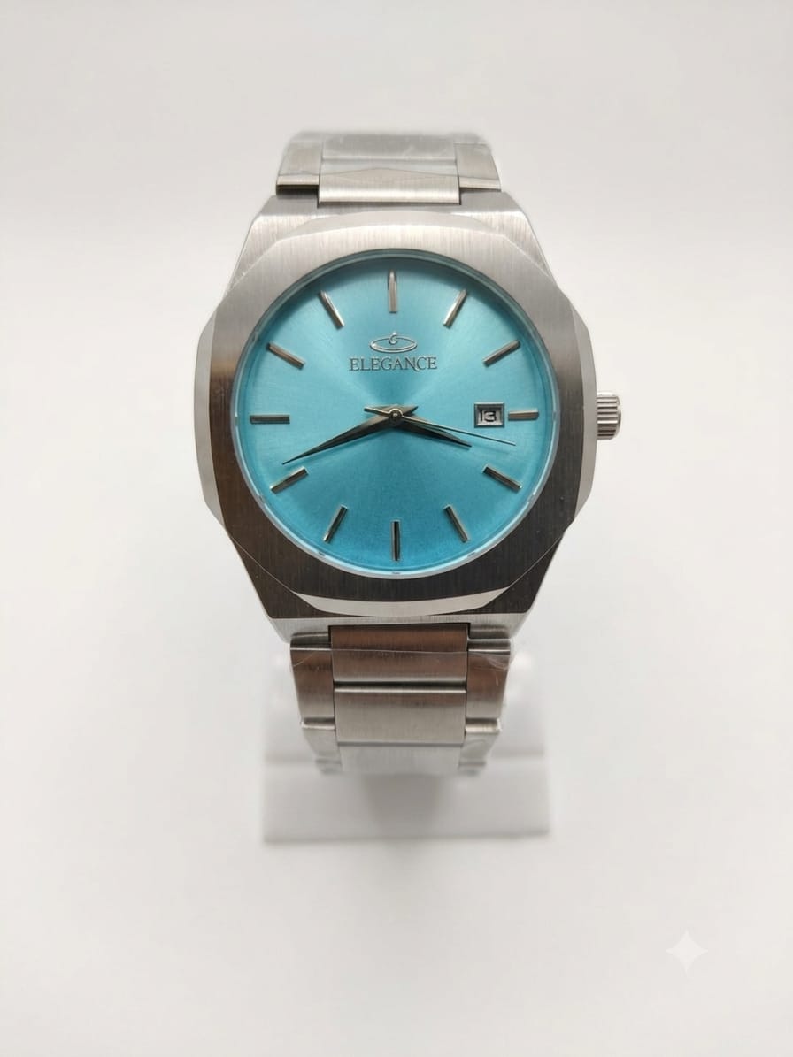 Elegance Turquoise Dial Stainless Steel Men's Watch
