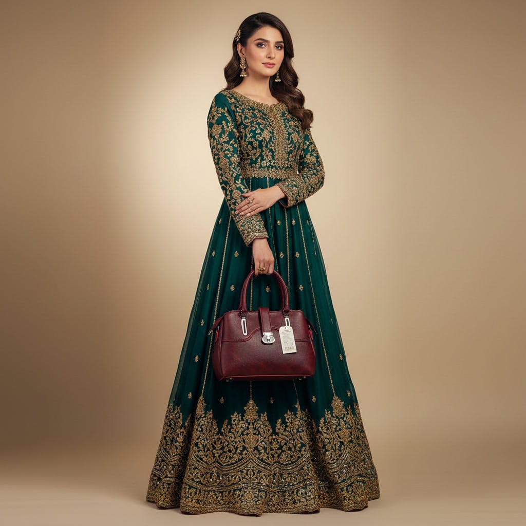 Maroon Women's Handbag, Often Categorized as a Top-handle Satchel or Formal Handbag.